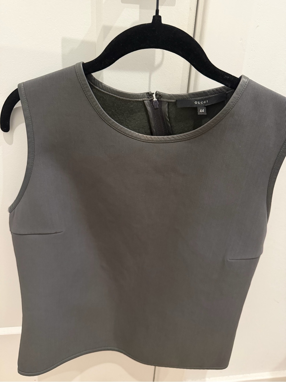 Gucci Sleeveless Gray Tank Top - Minimal Round Neck